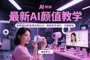 最新AI颜值教学，超震撼的颜值博主新玩法，推荐新手操作，流量稳定-麦资源网