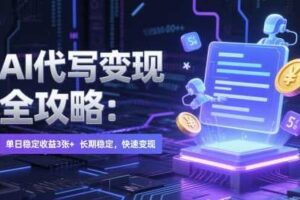 AI 代写变现全攻略：单日稳定收益 3张+，长期稳定，快速变现【揭秘】-麦资源网