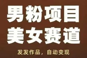 男粉项目美女赛道，发发作品，轻松获流自动变现-麦资源网