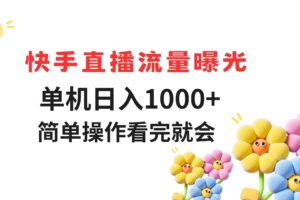 (14931期)快手直播流量曝光 单机日入1000+ 简单操作 看完就会-麦资源网