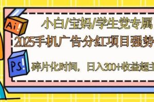 (14669期)2025手机广告分红,一部手机日入300+可矩阵!碎片化时间操作,副业超主业-麦资源网