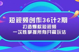 短视频创作36计2期：打造爆款短视频所需的各类开篇技巧，提升视频吸引力-麦资源网