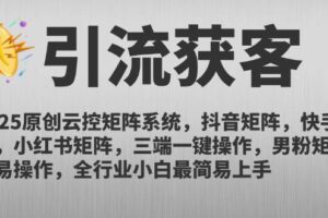 （14906期）2025原创云控矩阵系统，抖音矩阵，快手矩阵，小红书矩阵，三端一键操…-麦资源网