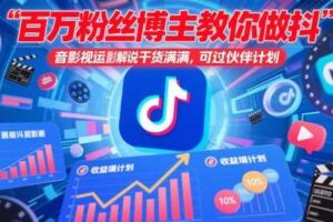百万粉丝博主教你做抖音影视搬运影视解说,干货满满 ,可过伙伴计划-麦资源网