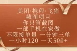 飞猪美团截图项目，你只管截图，一部手机在家做，正规平台无套路，一天5张+【揭秘】-麦资源网