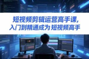 短视频剪辑运营高手课,入门到精通成为短视频高手-麦资源网