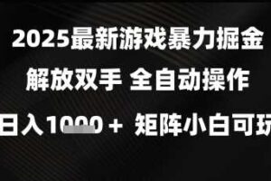 2025最新游戏暴力掘金解放双手，全自动操作，日入1k+矩阵，小白可玩【揭秘】-麦资源网