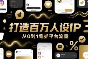 打造百万人设IP，从0到1稳抓平台流量-麦资源网