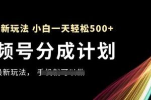 视频号分成计划，全网最暴力玩法，新手一天也能轻松5张+-麦资源网