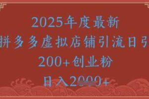 绝密引流秘籍，拼多多虚拟店铺引流，日引500+-麦资源网