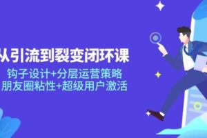 从引流到裂变闭环课：钩子设计+分层运营策略，朋友圈粘性+超级用户激活-麦资源网
