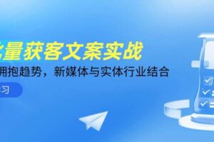 （14814期）AI批量获客文案实战，普通人拥抱趋势，新媒体与实体行业结合-麦资源网
