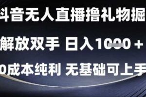 抖音无人直播撸礼物掘金,解放双手,日入1k,0成本纯利,无基础可上手【揭秘】-麦资源网