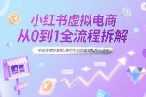 小红书虚拟电商从0到1全流程拆解，手把手教你复制，新手小白也能轻松月入过W-麦资源网