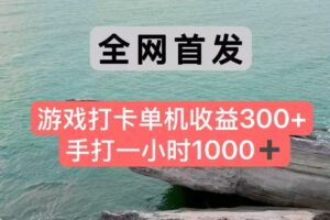全网首发游戏打卡手打一小时1000+ 单机收益300+ 不是市面上的战神和a，全网独家脚本-麦资源网
