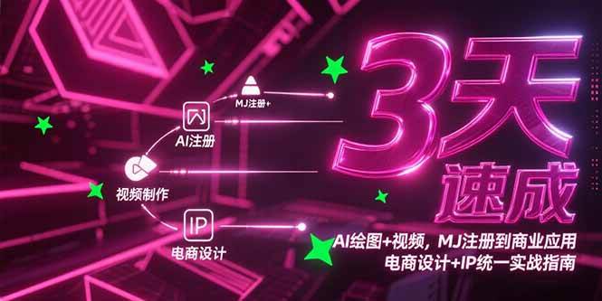 图片[1]-（15245期）3天速成AI绘图+视频，MJ注册到商业应用，电商设计+IP统一实战指南