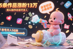 用AI制作幼崽代言人，宝宝的控诉火爆全网，15条作品涨粉13万，单号月入5位数实操教程-麦资源网