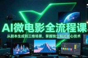 AI微电影全流程课，从剧本生成到三维场景，掌握独立制片核心技术-麦资源网