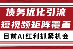小红书某音债务优化赛道引流获客 自热矩阵日引200+-麦资源网