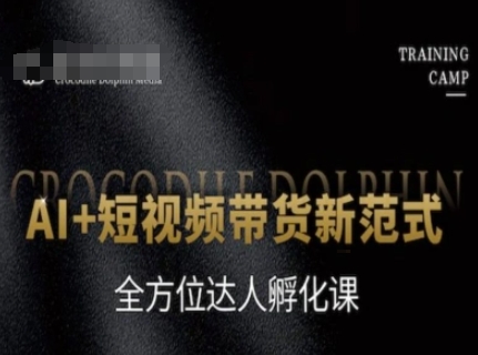 AI+短视频带货新范式，*达人孵化课