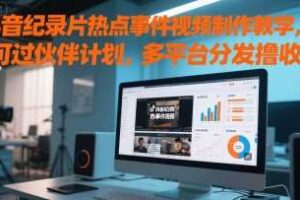 抖音纪录片热点事件视频制作教学，可过伙伴计划，多平台分发撸收益-麦资源网