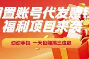 福利项目来袭，闲置账号代发挣钱，动动手指，一天也能搞三位数【揭秘】-麦资源网