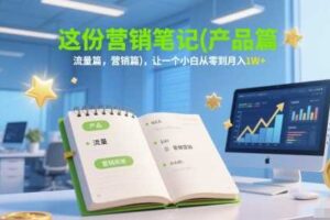 这份营销笔记(产品篇，流量篇，营销篇)，让一个小白从零到月入1W+-麦资源网
