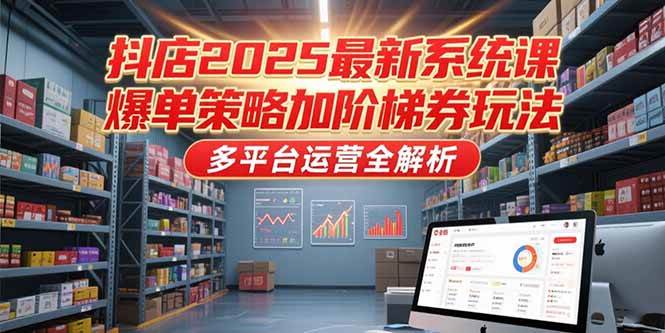 图片[1]-（15214期）抖店2025最新系统课，爆单策略加阶梯券玩法，多平台运营全解析