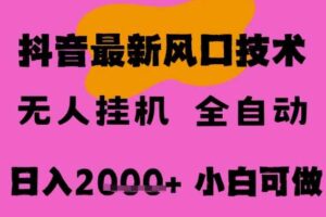 最新抖音无人直播挂G掘金，纯暴力项目，小白可玩，长期稳定，全自动运行日入2k+，可批量操作【揭秘】-麦资源网