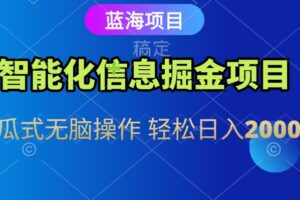 信息查询自动化掘金项目 傻瓜式操作  蓝海项目 无脑轻松日入500+-麦资源网