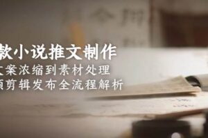 （15098期）爆款小说推文制作，从文案浓缩到素材处理，视频剪辑发布全流程解析-麦资源网