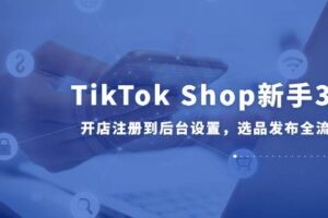 （14960期）TikTok Shop新手30课，开店注册到后台设置，选品发布全流程教学-麦资源网