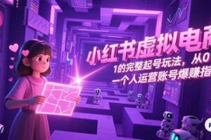 （15230期）小红书虚拟电商，从0-1的完整起号玩法，一个人运营账号爆赚指南-麦资源网