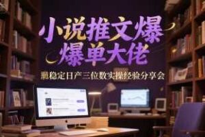 小说推文爆单大佬稳定日产三位数实操经验分享会-麦资源网