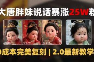 AI大唐胖贵妃说话2.0，40条视频暴涨40w粉，附独家变现攻略-麦资源网