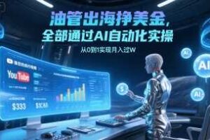 油管出海挣美金，全部通过AI自动化实操，从0到1实现月入过W-麦资源网