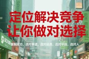 定位解决竞争，让你做对选择，复制成功，选对赛道，选对品类，选对平台，选对人-麦资源网