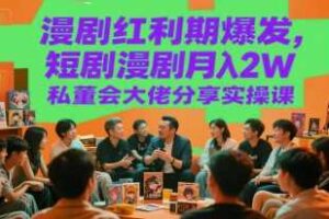 漫剧红利期爆发，短剧漫剧月入2W私董会大佬分享实操课-麦资源网