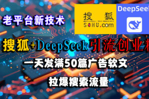 （15180期）搜狐+DeepSeek引流创业粉，老平台新技术 一天发满50篇广告软文，拉爆搜索流量-麦资源网