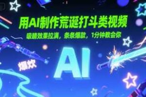 用AI制作荒诞打斗类视频，吸睛效果拉满，条条爆款，1分钟教会你-麦资源网