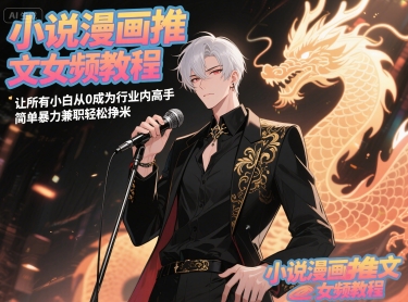 小说漫画推文女频教程，让*小白从0成为行业内高手，简单**轻松挣米