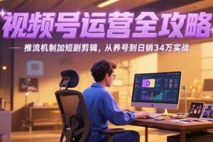 （15217期）2025视频号运营全攻略，推流机制加短剧剪辑，从养号到日销34万实战-麦资源网