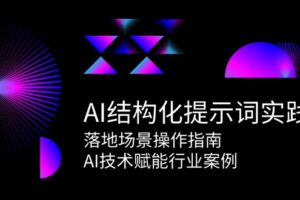 （15076期）AI结构化提示词实践，落地场景操作指南，AI技术赋能行业案例-麦资源网