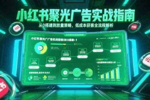 （15248期）小红书聚光广告实战指南，从0搭建到放量策略，低成本获客全流程解析-麦资源网