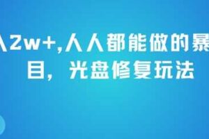 月入2w+，人人都能做的暴利项目，光盘修复玩法-麦资源网