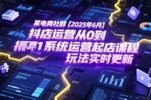 某电商社群【2025年6月】抖店运营从0到1系统运营起店课程，抖店最新玩法实时更新-麦资源网