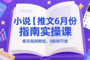 小说推文6月份指南实操课，看完视频教程，0粉就可做-麦资源网