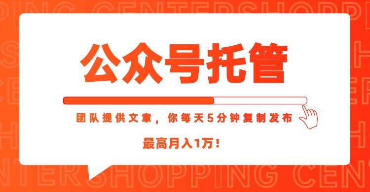 图片[1]-（15109期）【公众号托管 】我提供文章，你每天５分钟复制发布，最高月入1W