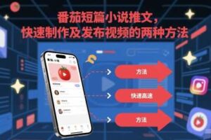 番茄短篇小说推文，快速制作及发布视频的两种方法-麦资源网