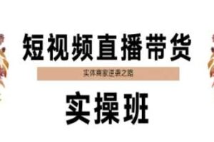 短视频直播带货实操班，实体商家逆袭之路-麦资源网